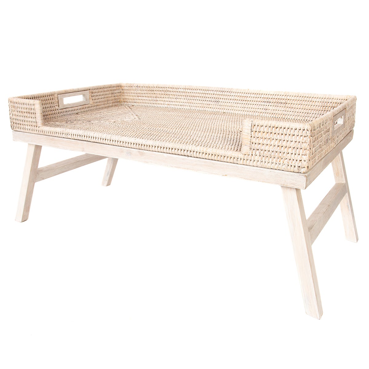 Artifacts Trading Company Breakfast Tray, with Glass White Wash